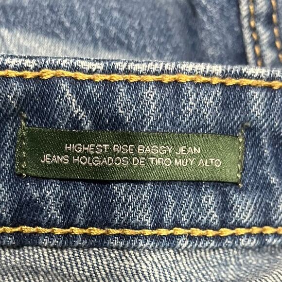 Wild Fable Women's Swirl Print High Rise Wide‎ Leg Baggy Jeans Size 0 - Picture 6 of 8